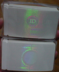 hand applied id card sticker
