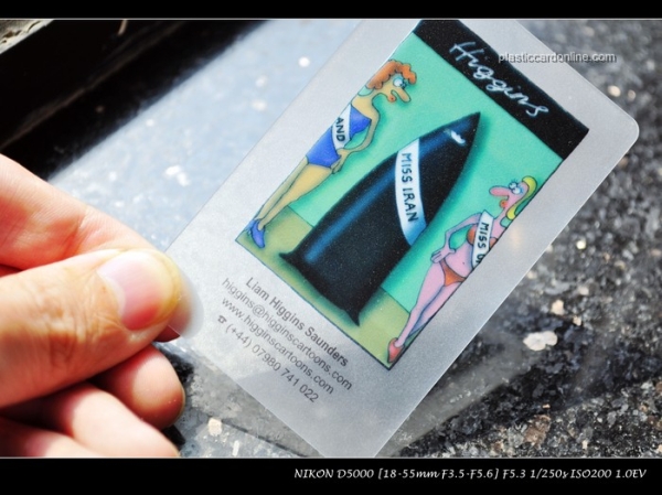 Clear frost business card 