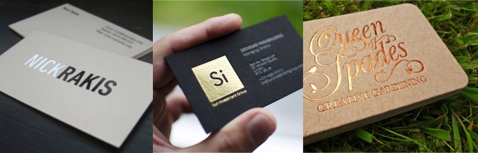 Metallic foiled business cards