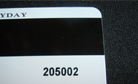 Flat numbering, sequential numbering on plastic card