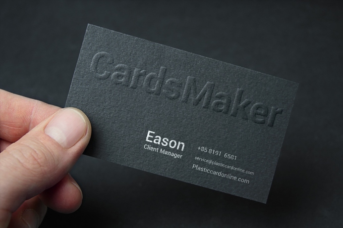 Embossed business card