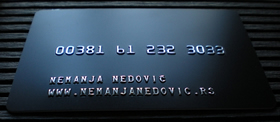 embossed number