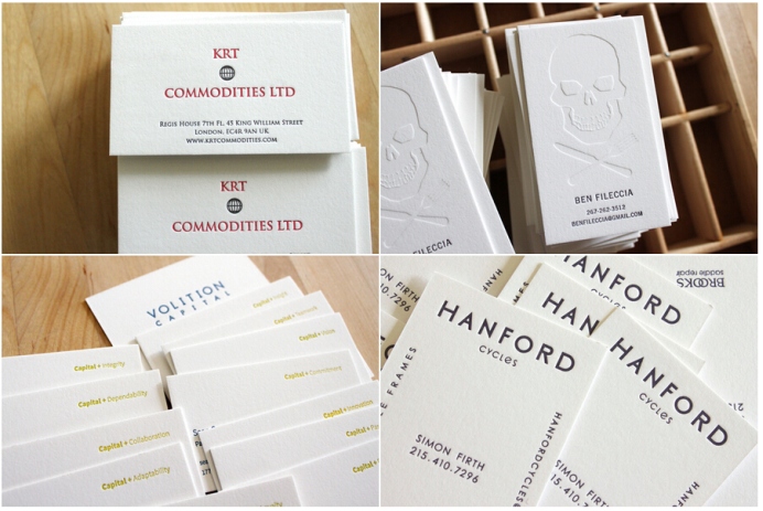 Letterpress business card